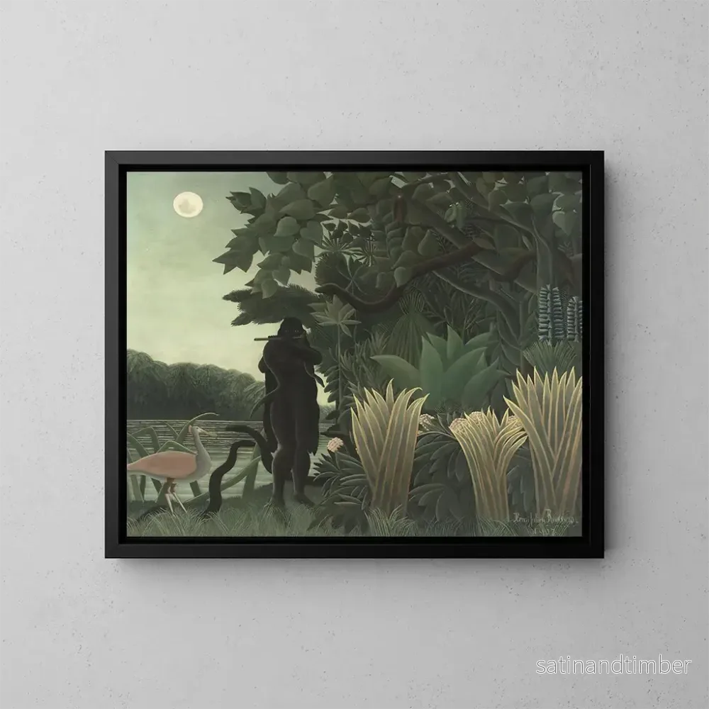 Reproduktion av målningen Le charmeur de serpents - Henri Rousseau