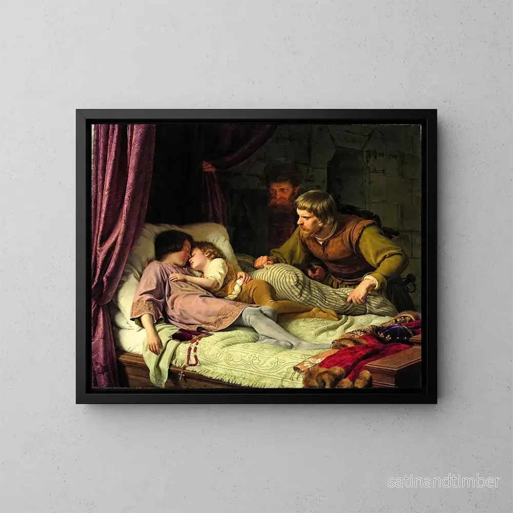 Reproduktion av målningen Le meurtre des fils d'Édouard IV - Theodor Hildebrandt