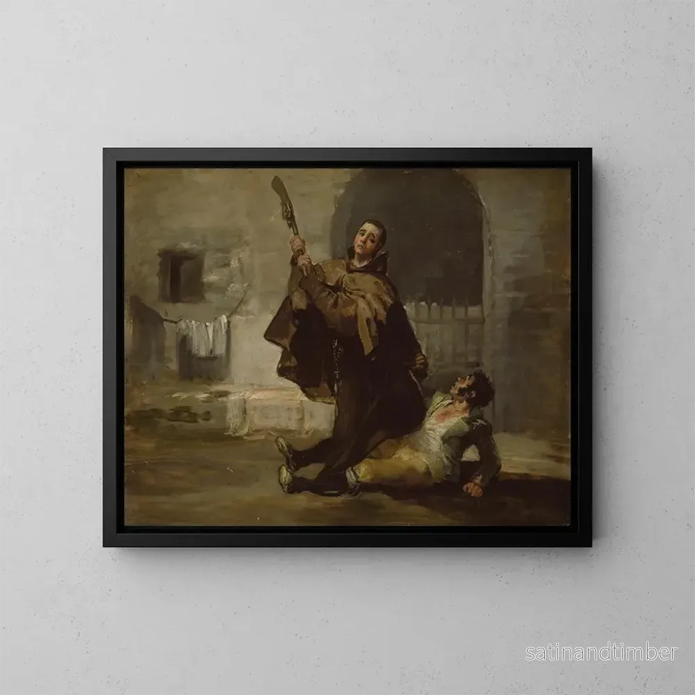 Reproduktion av målningen Le frère Pedro frappe El Maragato avec la crosse du fusil – Francisco de Goya Reproduktion av målningen Le frère Pedro frappe El Maragato avec la crosse du fusil – Francisco de Goya
