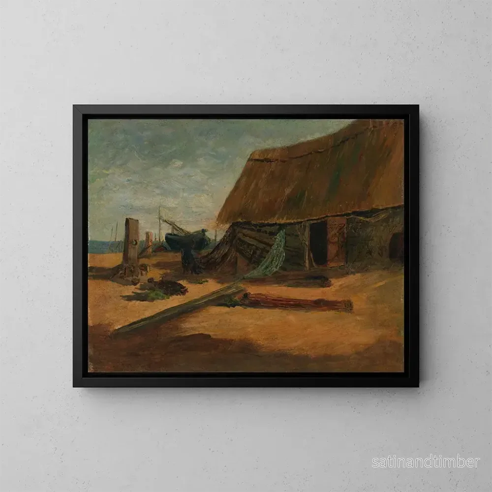 Reproduktion av målningen Cabanes de pêche - Edward Mitchell Bannister