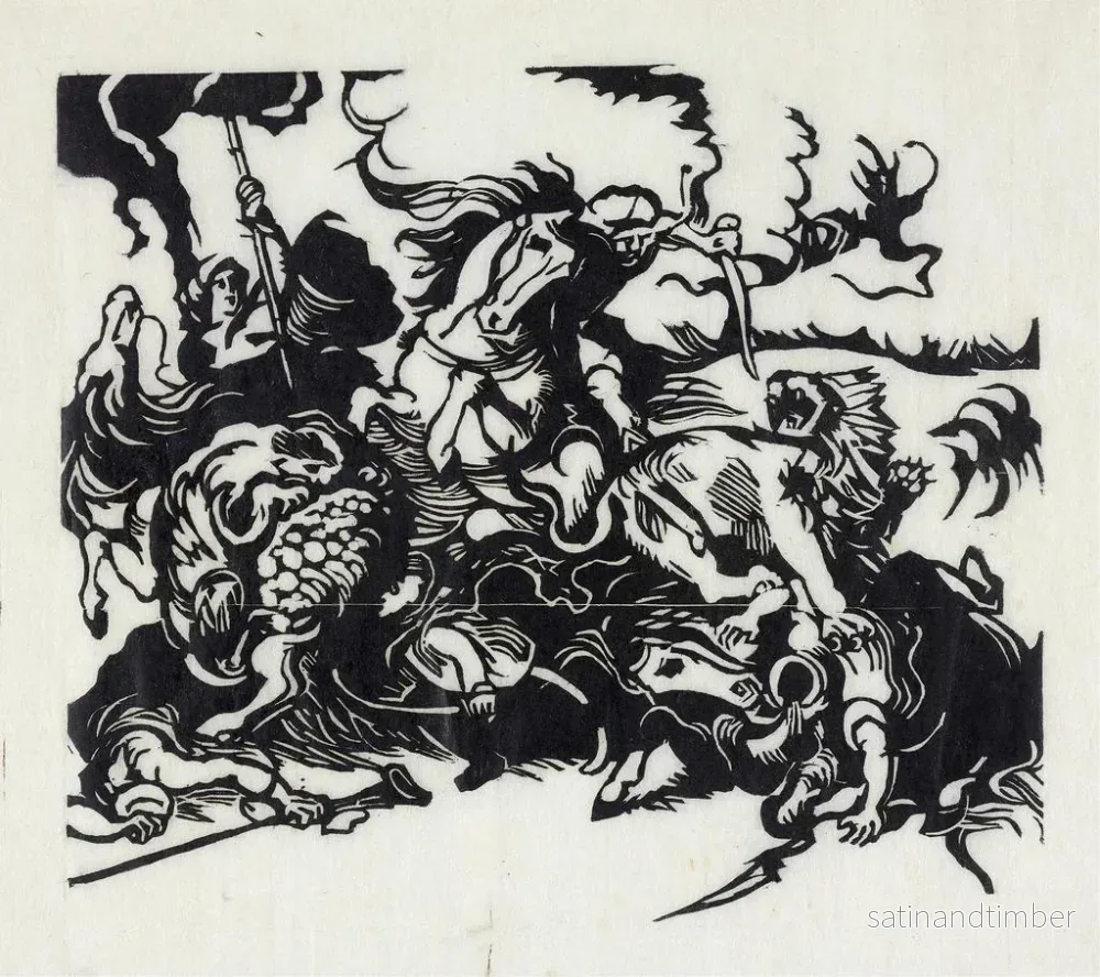 Reproduktion av målningen Jakt på lejon - Franz Marc - Bild 2