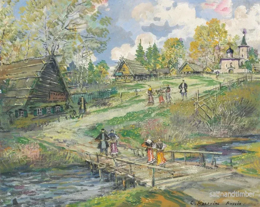 Reproduktion av målningen av byscen - Konstantin Alexeïevitch Korovine - Bild 2
