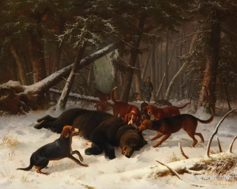 Reproduktion av målningen Jakt på björn - Wilhelm Reinhardt - Bild 2
