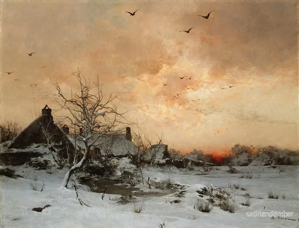 Reproduktion av målningen januari i Cernay nära Rambouillet - Léon Germain Pelouse - Bild 2