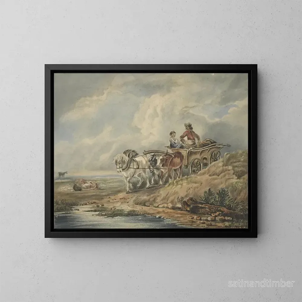 Reproduktion av målningen Le chariot - Thomas Webster