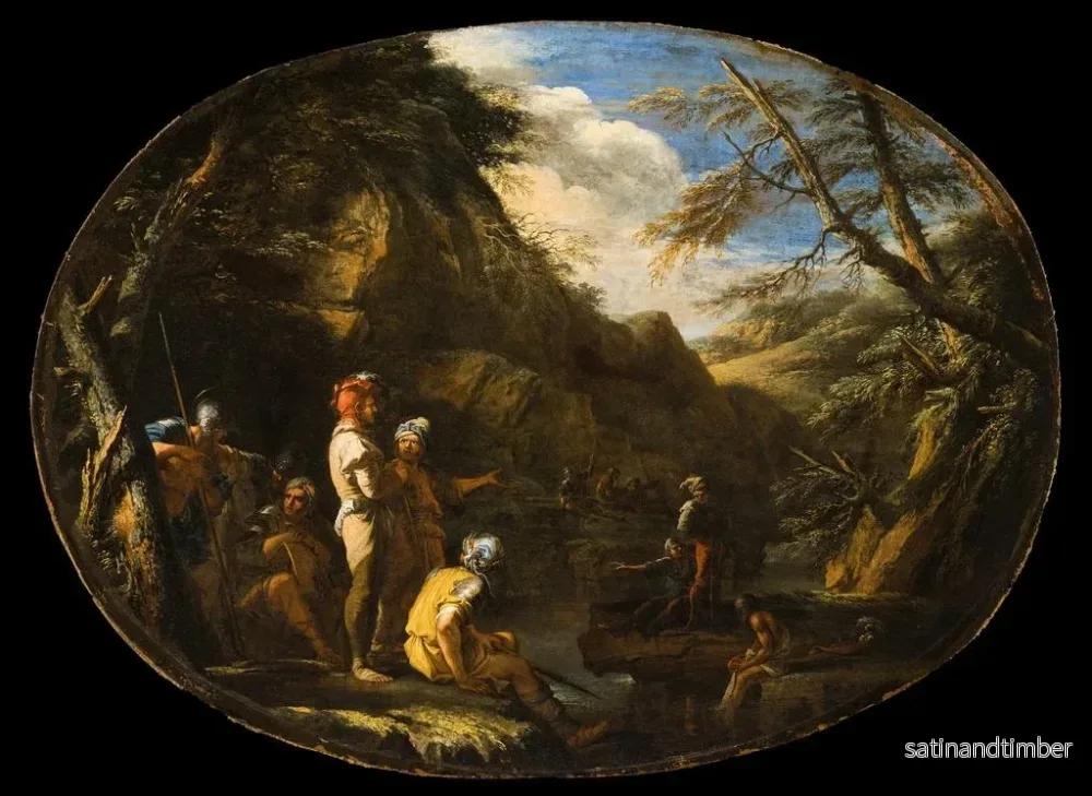 Reproduktion av målningen Landskap med beväpnade män - Salvator Rosa - Bild 2