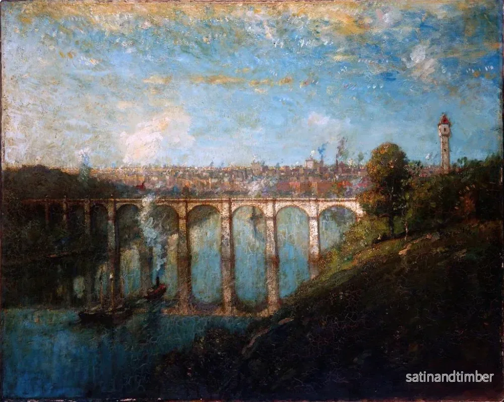 Reproduktion av målningen Pont élevé, New York - Henry Ward Ranger - Bild 2