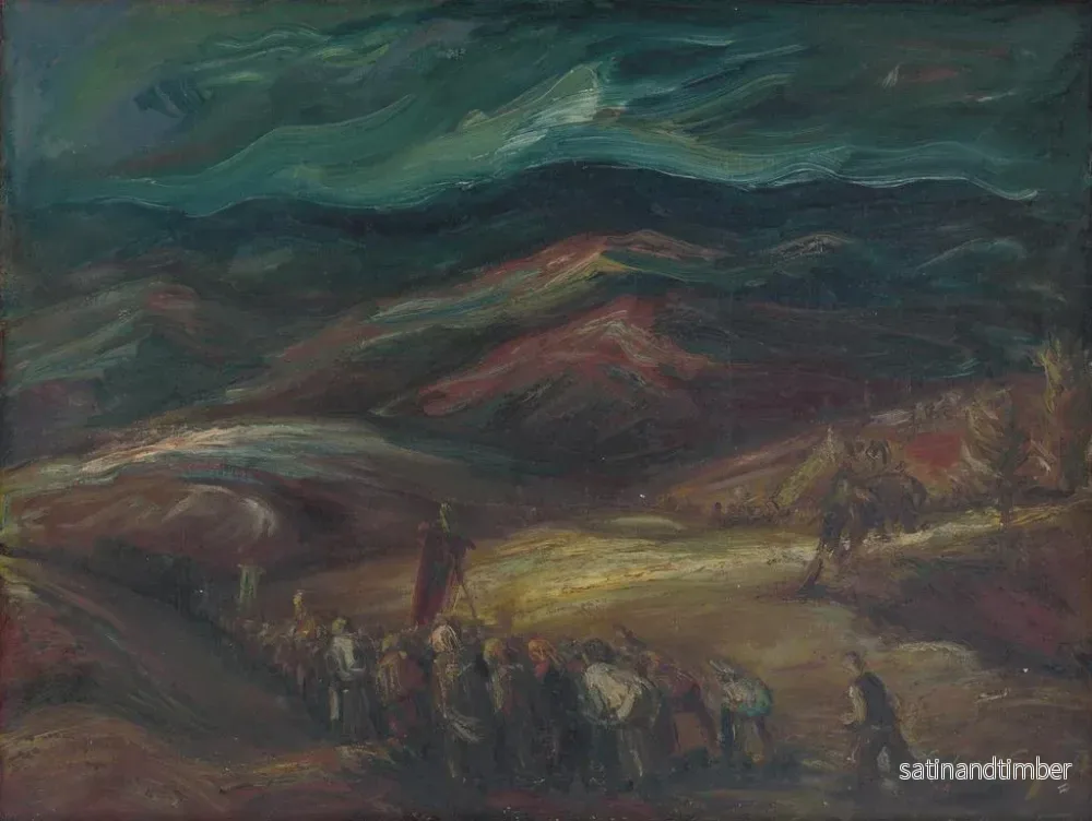 Reproduktion av målningen Landskapsbild med procession - Ludovit Varga - Bild 2