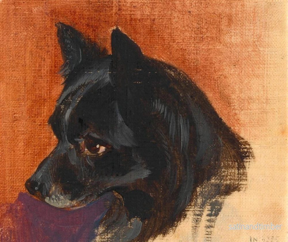 Reproduktion av målningen Tête d'un petit chien noir - Johann Matthias Ranftl - Bild 2