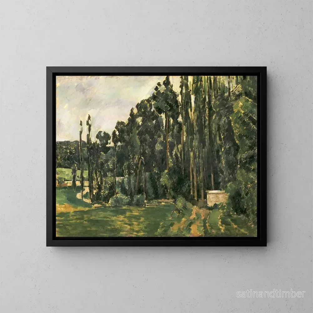 Reproduktion av målningen Les peupliers - Paul Cézanne