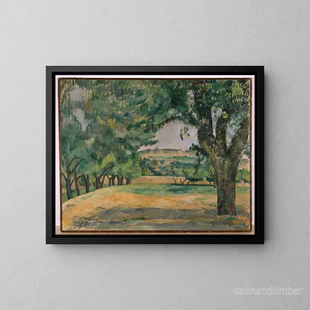 Reproduktion av målningen Le Quartier du Jas de Bouffan - Paul Cézanne