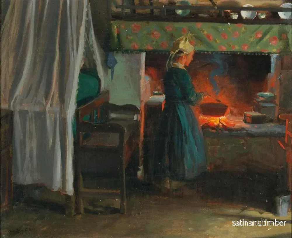 Reproduktion av målningen i ett holländskt lantkök - Carl Theodor von Blaas - Bild 2