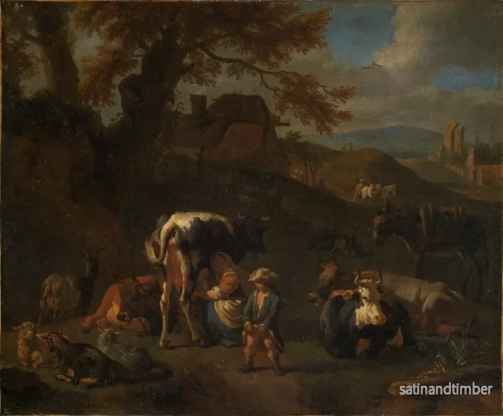 Reproduktion av målningen Scène de bergers - Pieter van Bloemen - Bild 2
