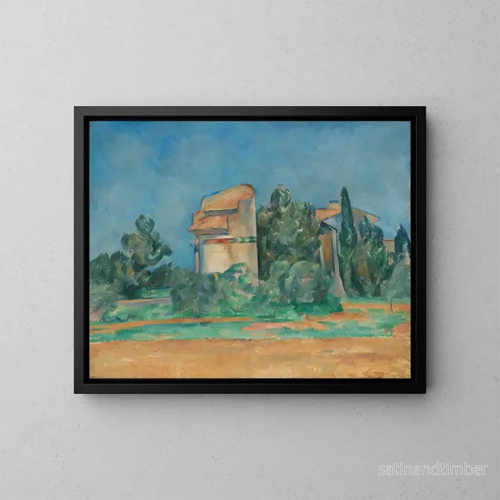 Reproduktion av målningen La tour des pigeons à Bellevue - Paul Cézanne