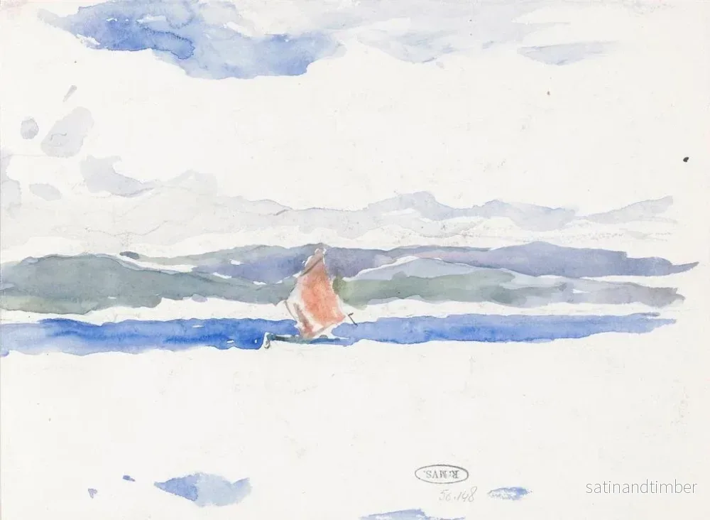Reproduktion av målningen av havsutsikt med en båt - Carel Nicolaas Storm van 's Gravesande - Bild 2