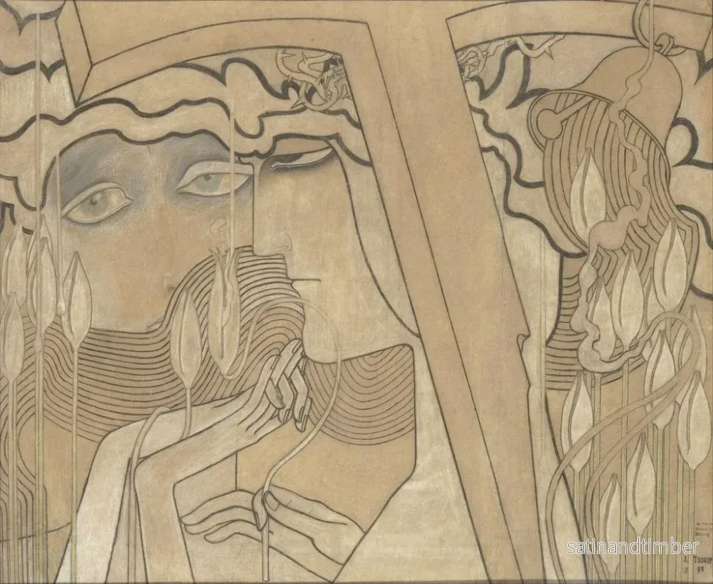 Reproduktion av målningen av Begär och tillfredsställelse - Jan Toorop - Bild 2