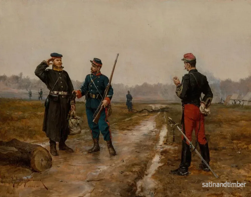 Reproduktion av målningen Genom linjerna - Etienne-Prosper Berne-Bellecour - Bild 2