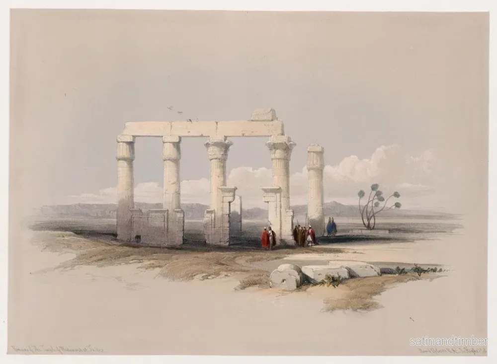 Reproduktion av målningen av Vestiges du temple de Medamout à Thèbes - David Roberts - Bild 2