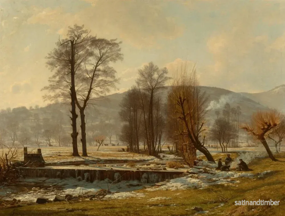 Reproduktion av målningen vinterstudie, Munsterdalen - François-Louis Français - Bild 2