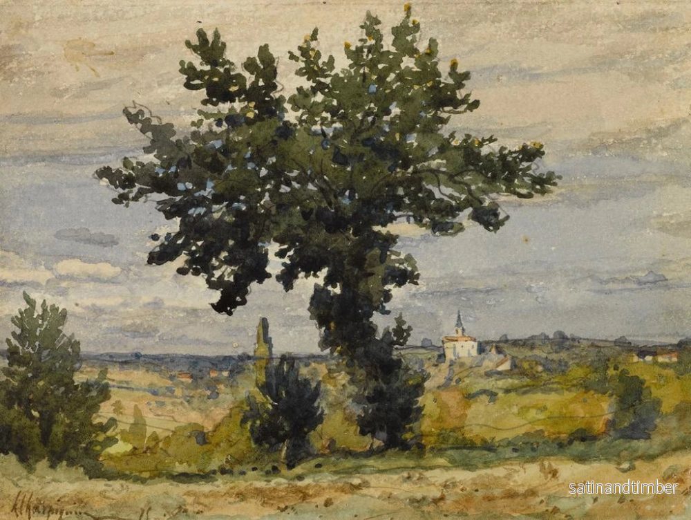 Reproduktion av målningen av trädet vid vägkanten - Henri-Joseph Harpignies - Bild 2