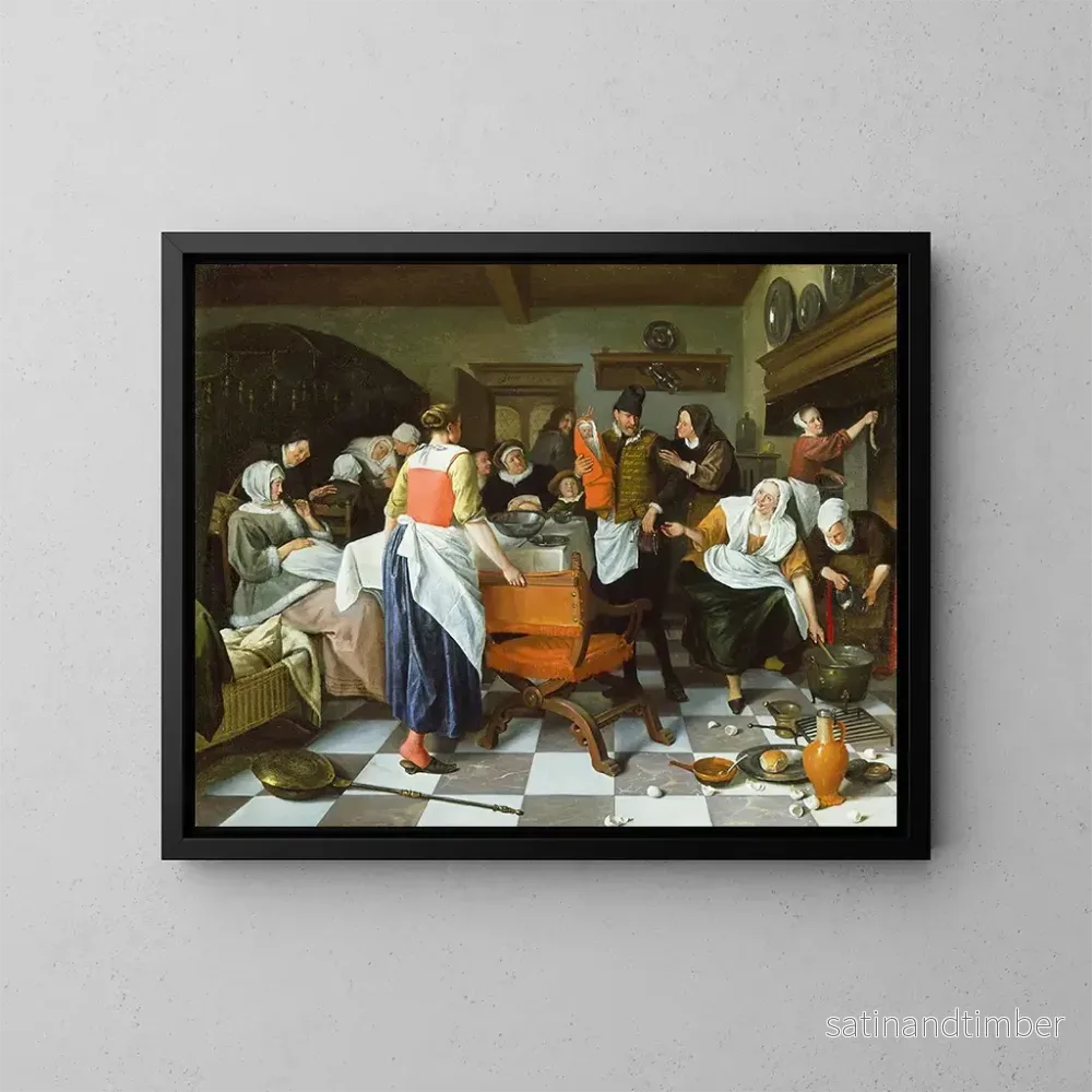 Reproduktion av målningen Firandet av födelsen - Jan Steen