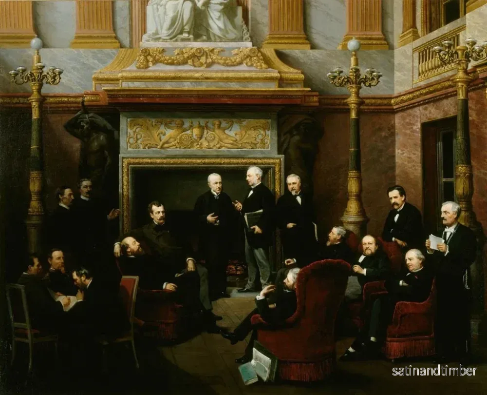 Reproduktion av målningen Le Fumoir de l'Assemblée nationale au château de Versailles år 1876 - Léon Aclocque - Bild 2