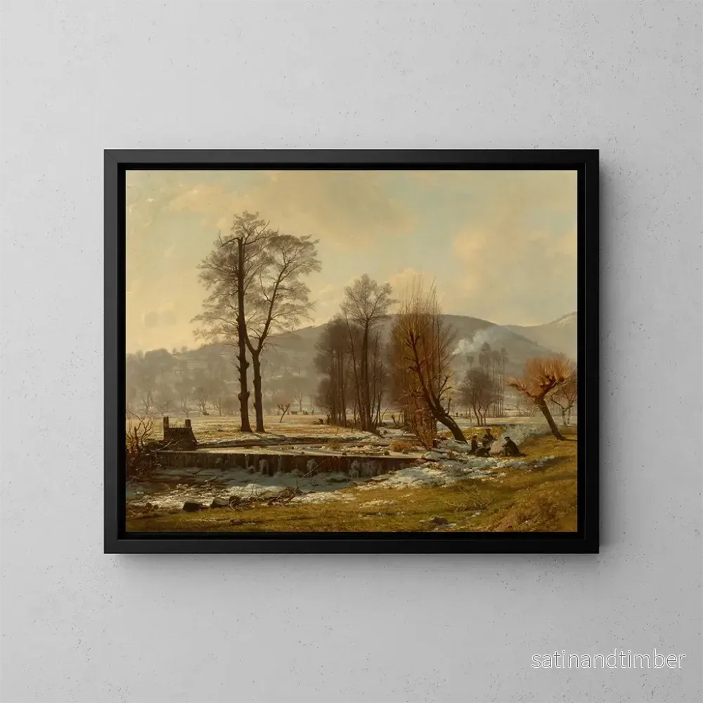 Reproduktion av målningen vinterstudie, Munsterdalen - François-Louis Français