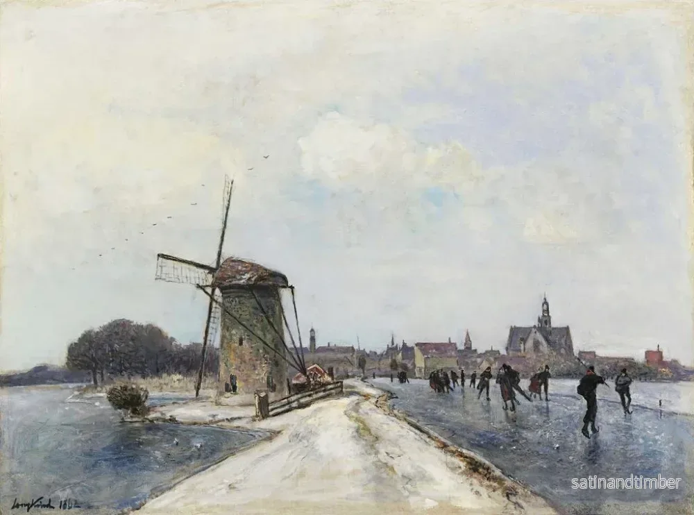 Reproduktion av målningen Patineurs à Maassluis - Johan Barthold Jongkind - Bild 2