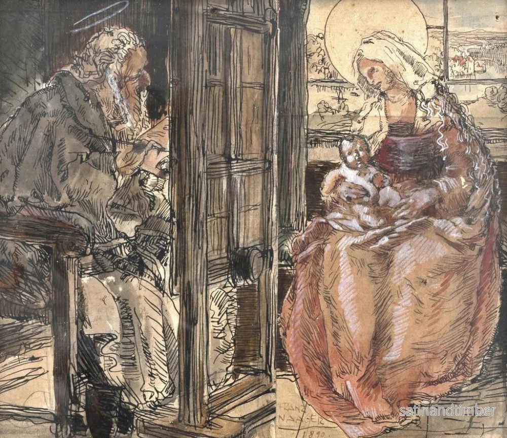 Reproduktion av målningen av Saint Luc som målar Jungfru Marias barn - Franz Naager - Bild 2