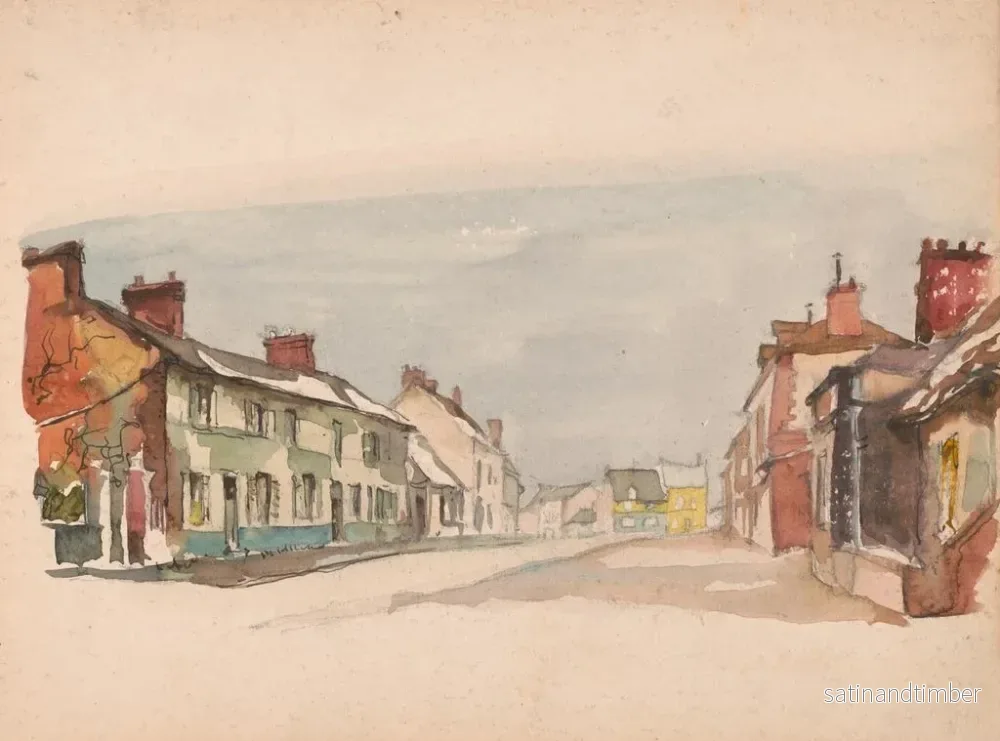 Reproduktion av målningen Rue à Beauvais, kall söndag - Victor Alfred Lundy - Bild 2