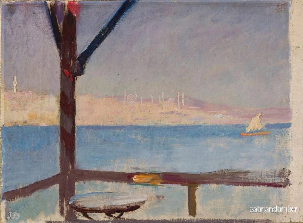 Reproduktion av målningen Vue de Constantinople depuis le navire lors du voyage à Constantinople - Jan Cybis - Bild 2