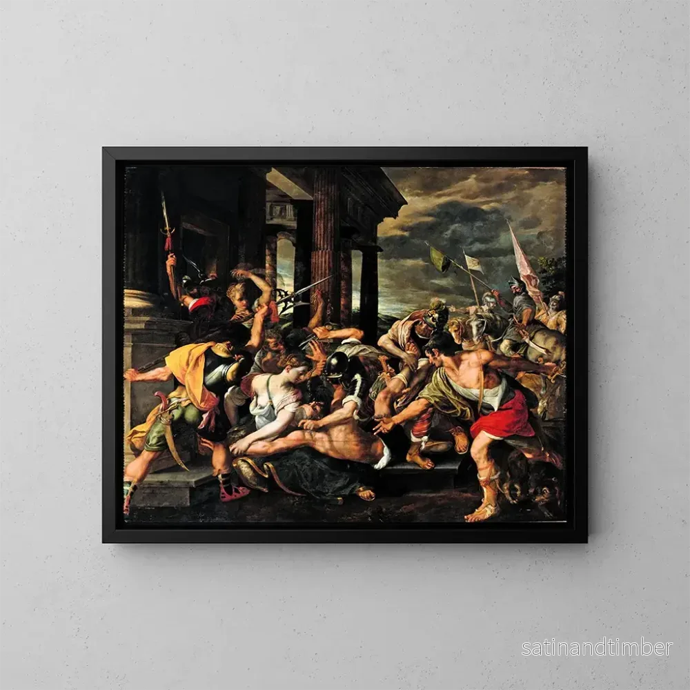 Reproduktion av målningen La trahison de Dalila et l'emprisonnement de Samson par les Philistins - Joos van Winghe