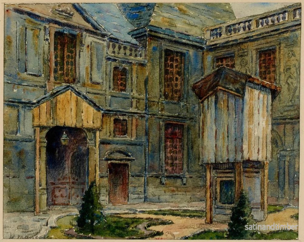 Reproduktion av målningen av inomhusbild av Musée Carnavalet, rue de Sévigné - Georges-Henri Manesse - Bild 2