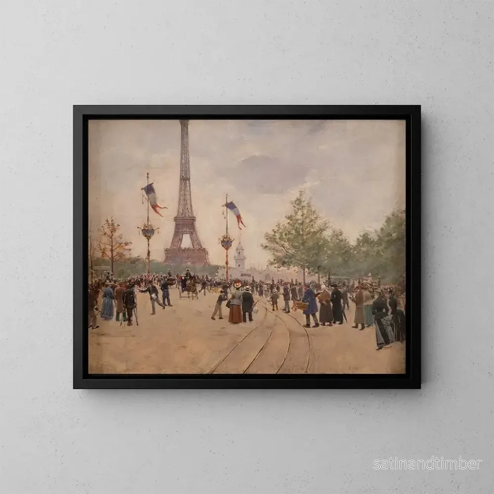 Reproduktion av målningen av Entréen till världsutställningen 1889 - Jean Béraud