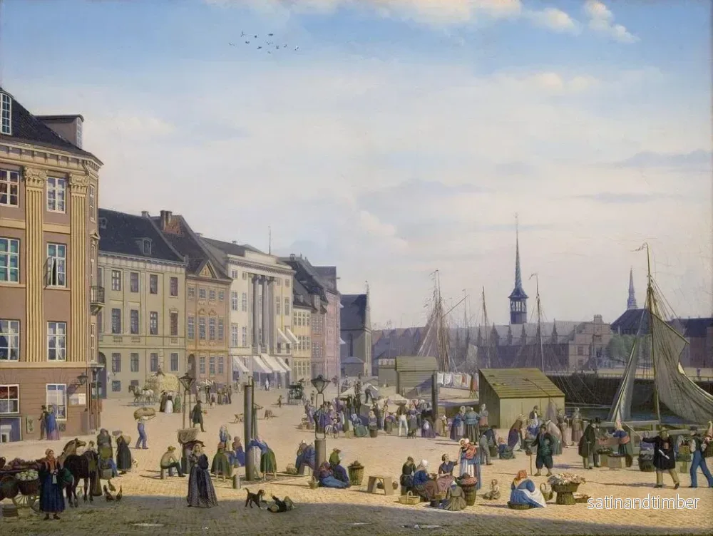 Reproduktion av målningen Place Hjbro, un marché à Copenhague - Sally Henriques - Bild 2