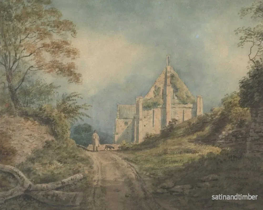 Reproduktion av målningen La grange de l'abbaye d'Abbotsbury - John William Upham - Bild 2