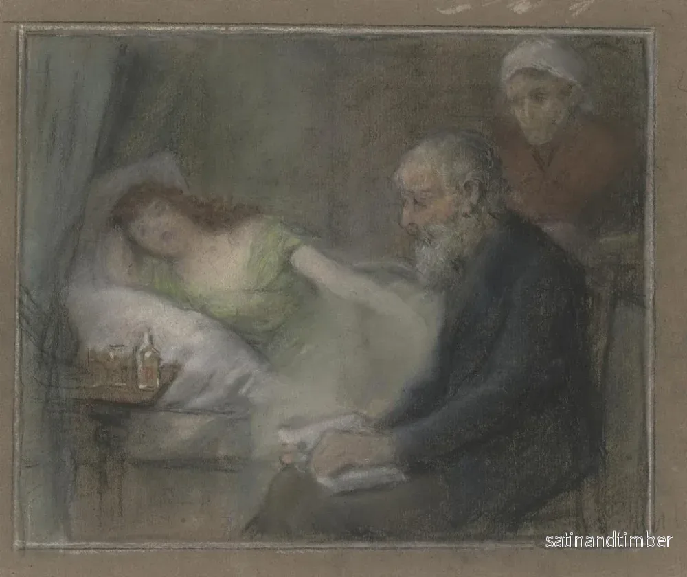 Reproduktion av målningen vid patientens säng - Otto Scholderer - Bild 2