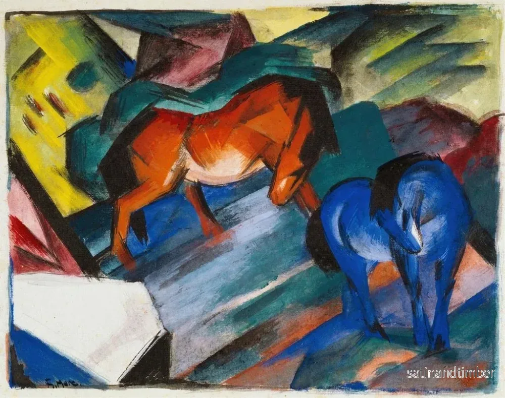 Reproduktion av målningen av den röda och blå hästen - Franz Marc - Bild 2