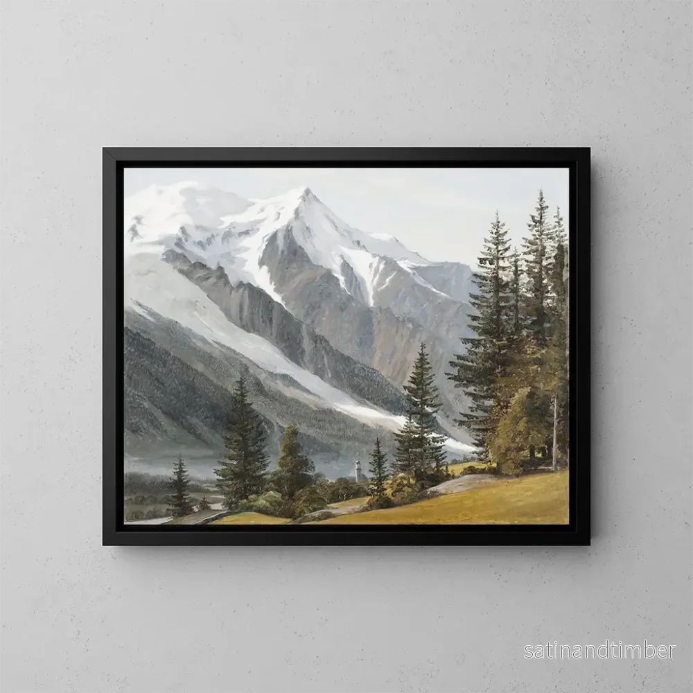 Reproduktion av målningen Vue de Chamonix-Mont-Blanc - Martinus Rørbye