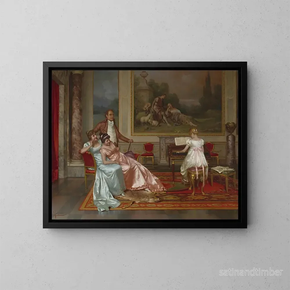 Reproduktion av målningen Le récital de piano - Vittorio Reggianini