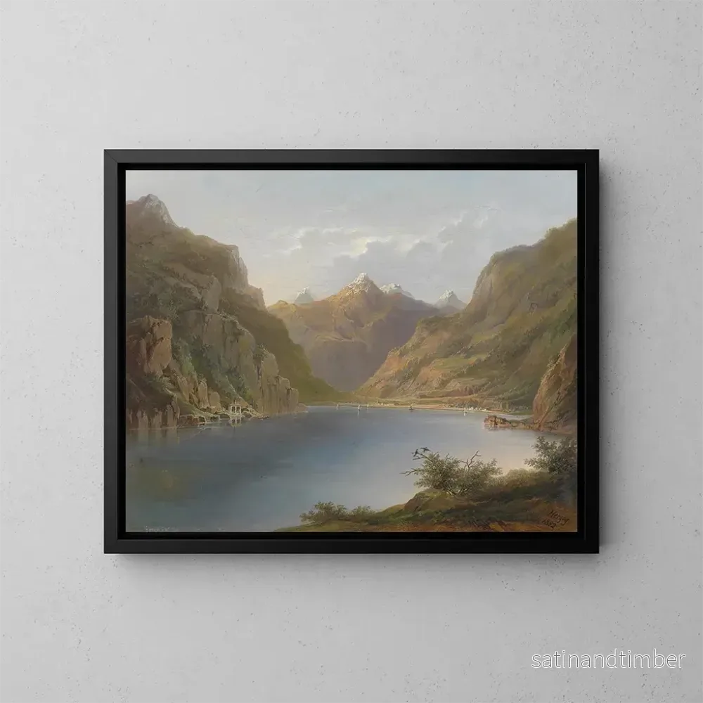 Reproduktion av målningen Lac des Quatre-Cantons - Hermann Ottomar Herzog