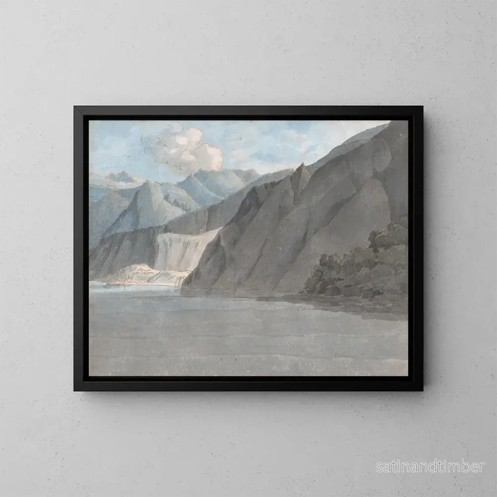 Reproduktion av målningen Vue du lac de Côme avec le mont Leoni – Francis Towne Reproduktion av målningen Vue du lac de Côme avec le mont Leoni – Francis Towne