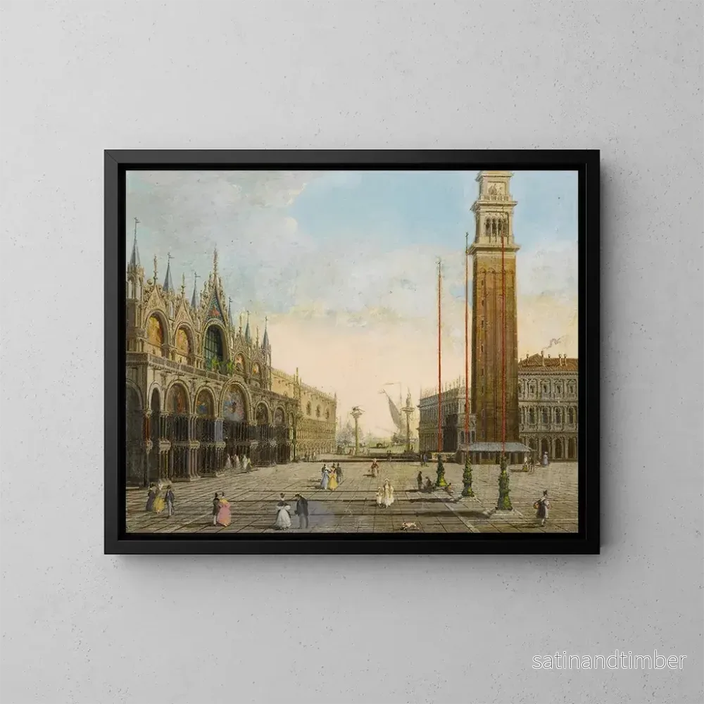 Reproduktion av målningen Vue de la place Saint-Marc avec la Piazzetta et San Giorgio Maggiore en arrière-plan - Giuseppe Bernardino Bison