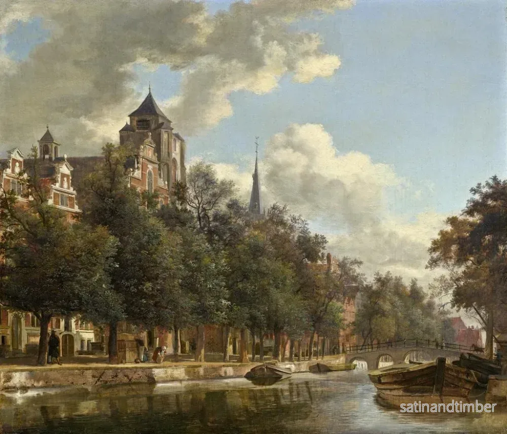 Reproduktion av målningen Vue d'un canal néerlandais - Jan van der Heyden - Bild 2