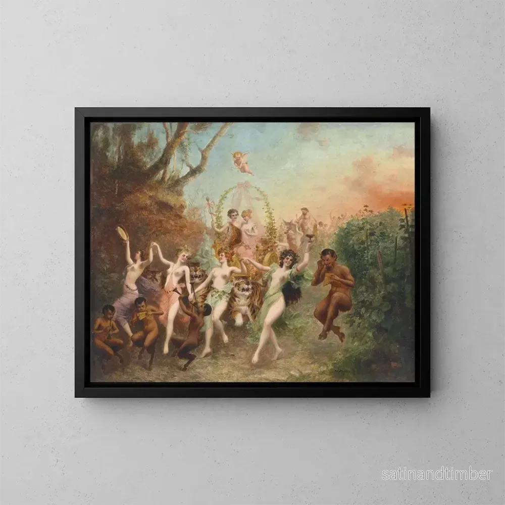 Reproduktion av målningen Fête des faunes et des nymphes - Moritz Stifter