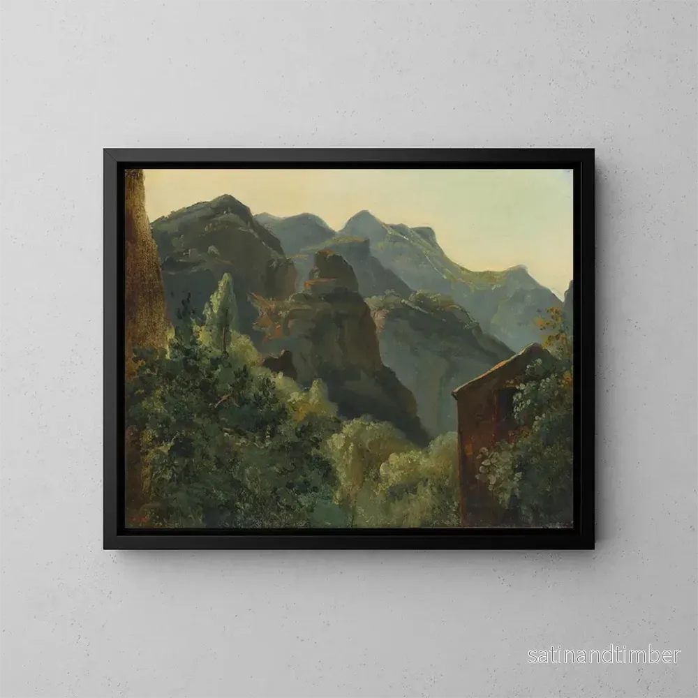 Reproduktion av målningen Versant de la vallée de Saint-Vincent - Théodore Rousseau
