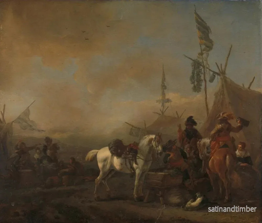 Reproduktion av målningen En militärläger - Philips Wouwerman - Bild 2