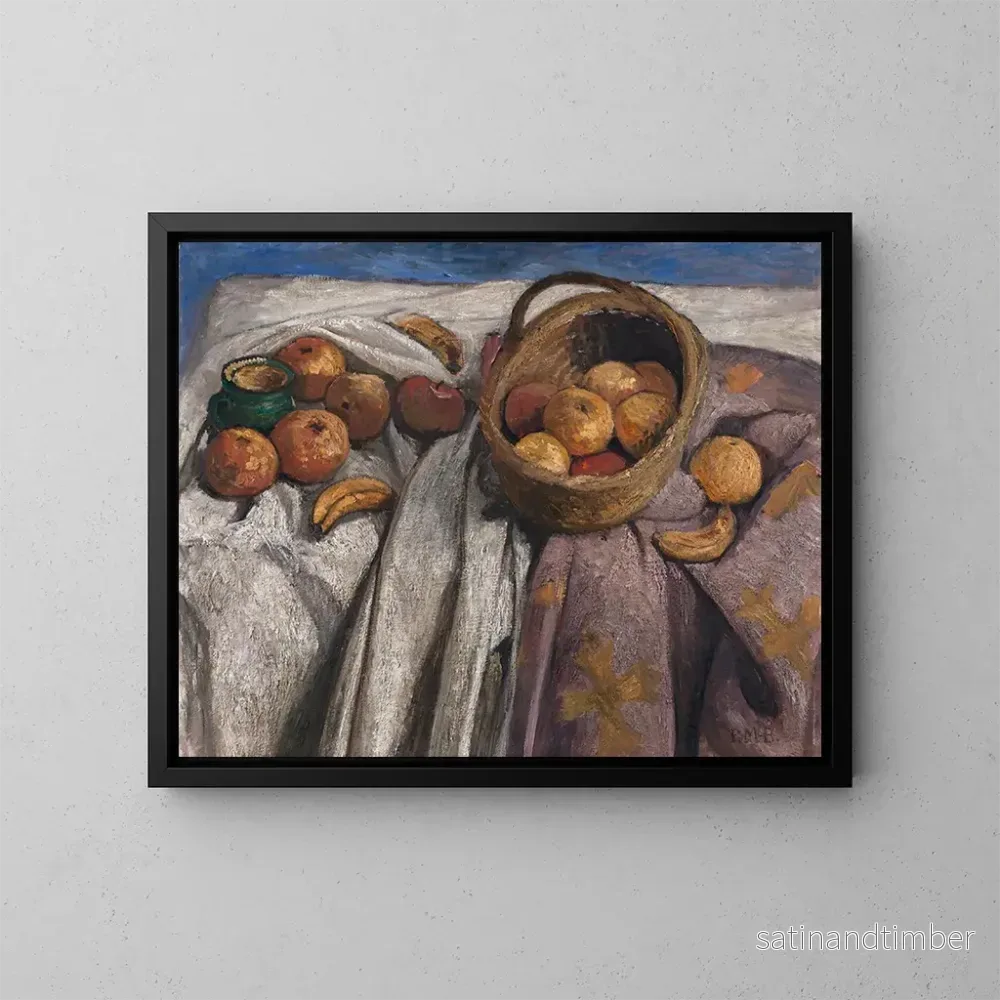 Reproduktion av målningen Naturtavla med äpplen och bananer - Paula Modersohn-Becker