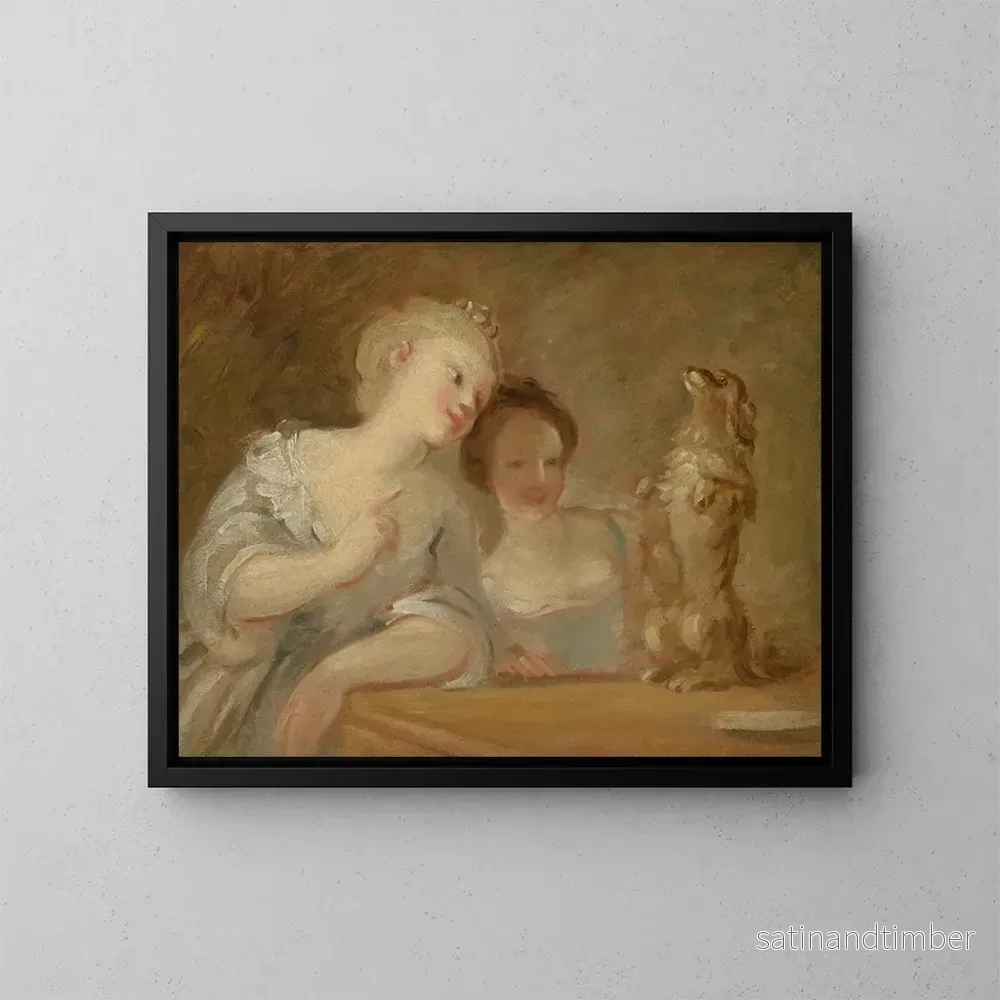 Reproduktion av målningen La Performance - Jean-Honoré Fragonard