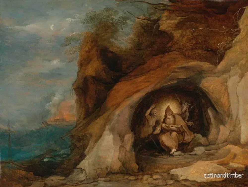 Reproduktion av målningen Landskap med Saint Antoines frestelse - Daniel Seghers - Bild 2